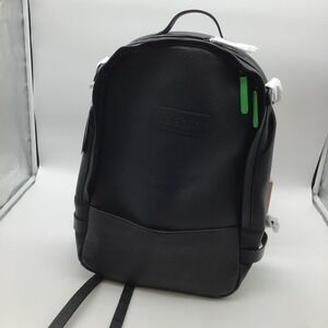 Outback Black Leather Backpack Veeam Adjustable Straps Travel Work‎ School NWT
